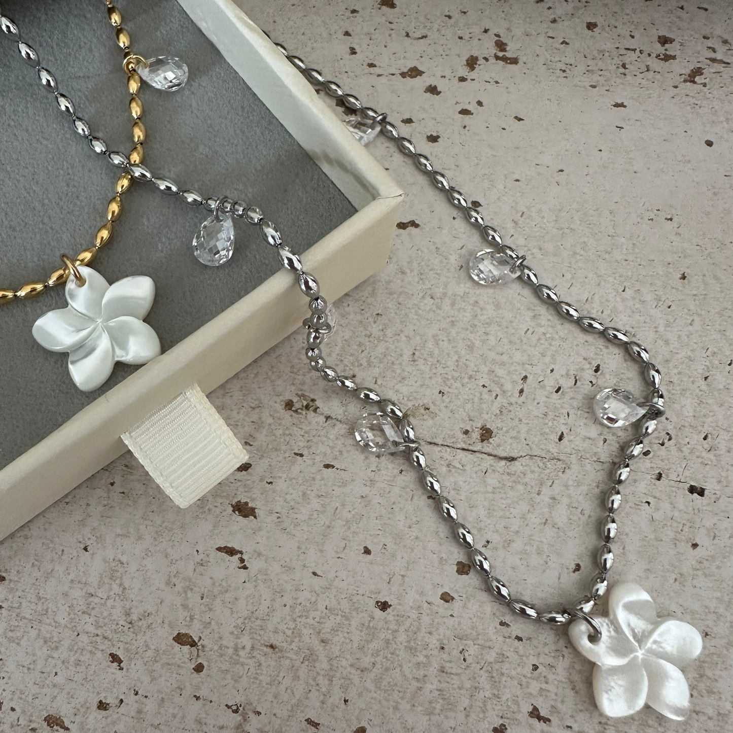 Olivenkette "Shine Bright" CZ Zirkonia und versch. Anhänger