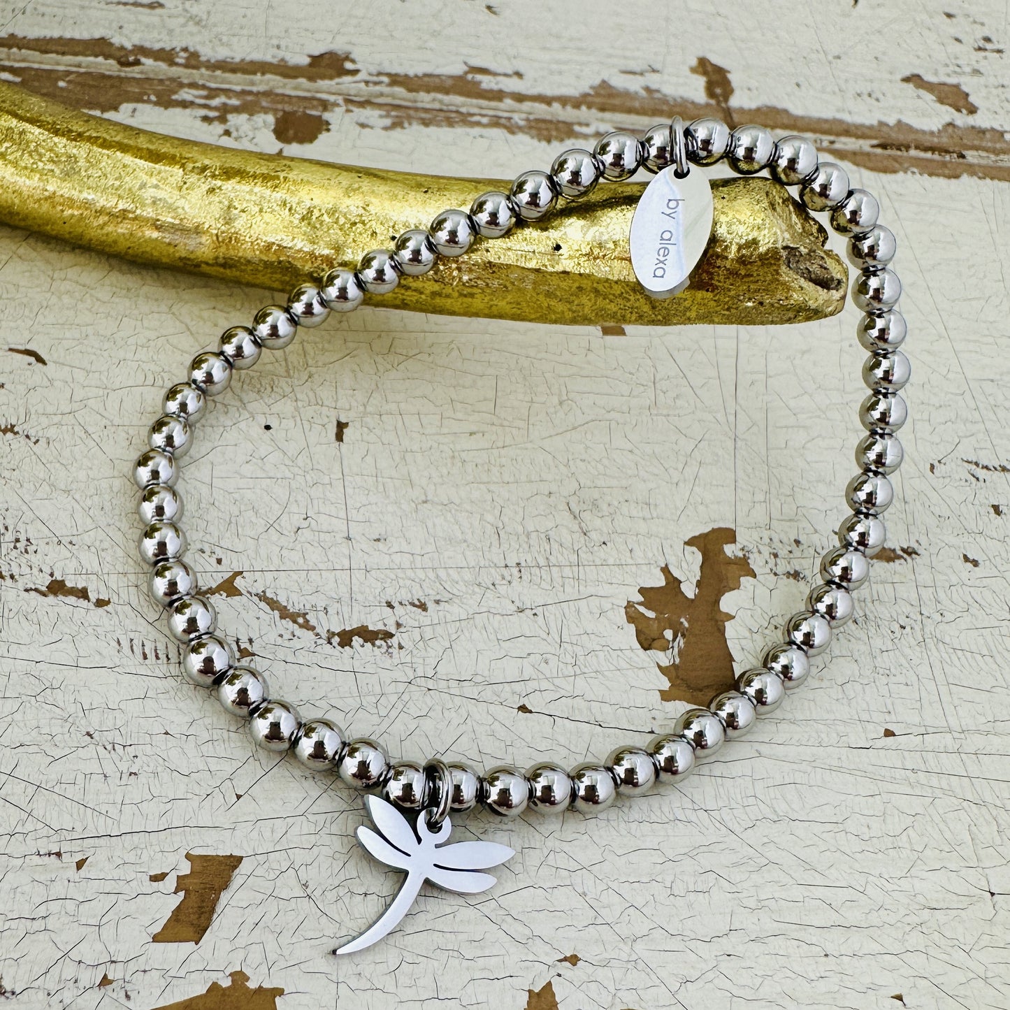 Kugelarmband mit Libelle