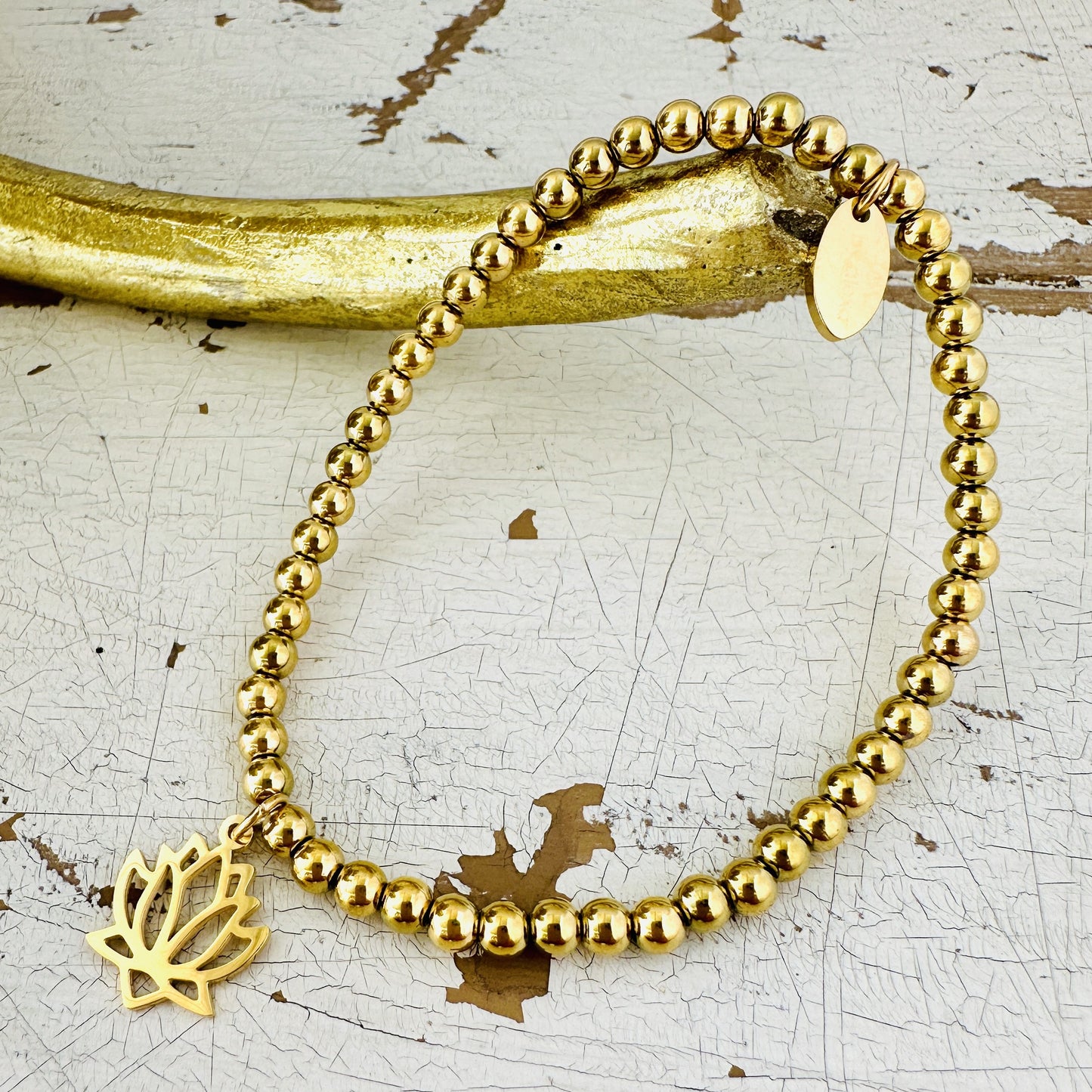 Kugelarmband mit Lotus