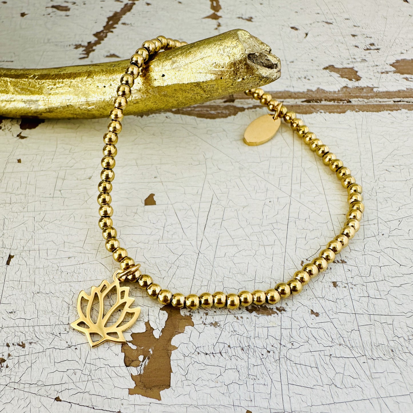 Kugelarmband mit Lotus