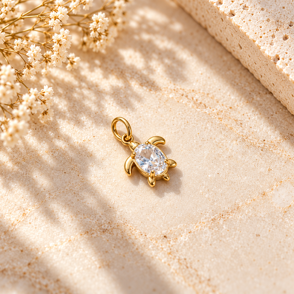 Schildkröte Charm mit CZ Zirkonia