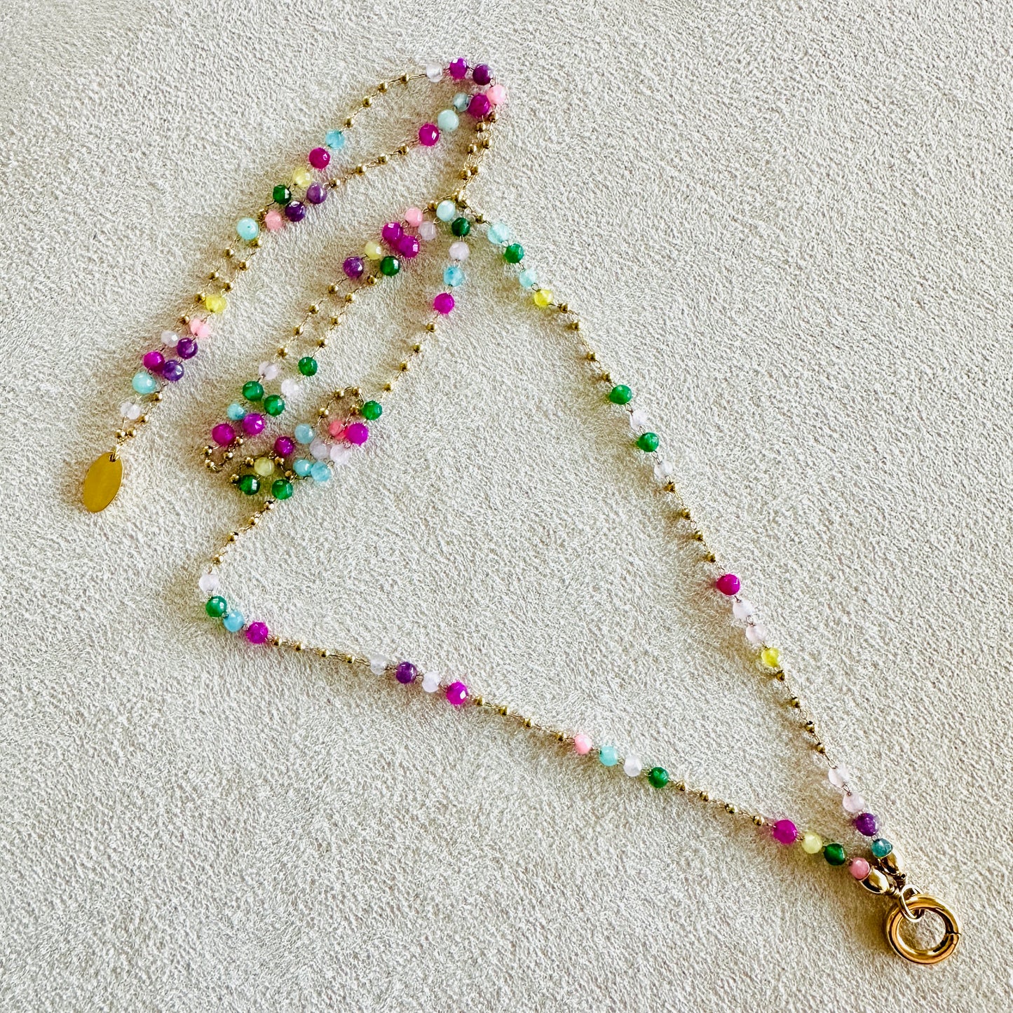 Edelsteinkette Chalcedon Hellbunt