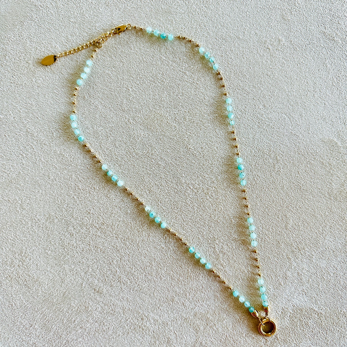 Edelsteinkette Chalcedon Türkis