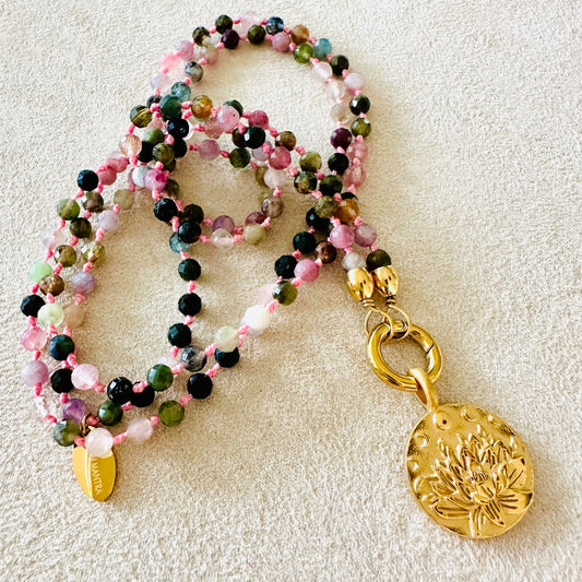 Edelsteinkette Turmalin - Mandala "Ich Vertraue"
