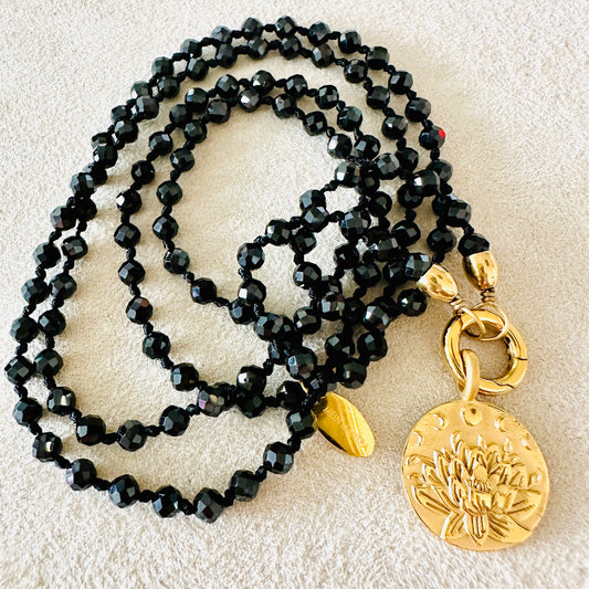 Edelsteinkette Spinell - Mandala "Ich Vertraue"