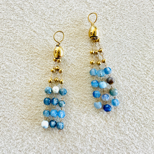 Ohrring Charms - blauer Chalcedon