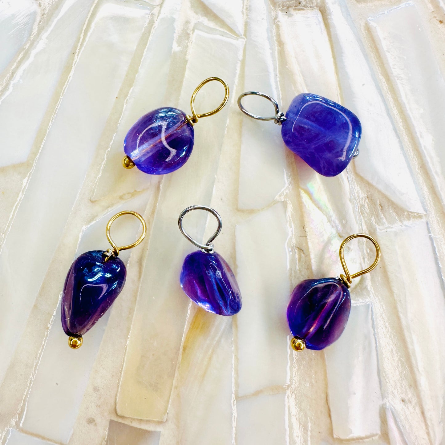 Edelsteincharm Geburtsstein Februar - Amethyst