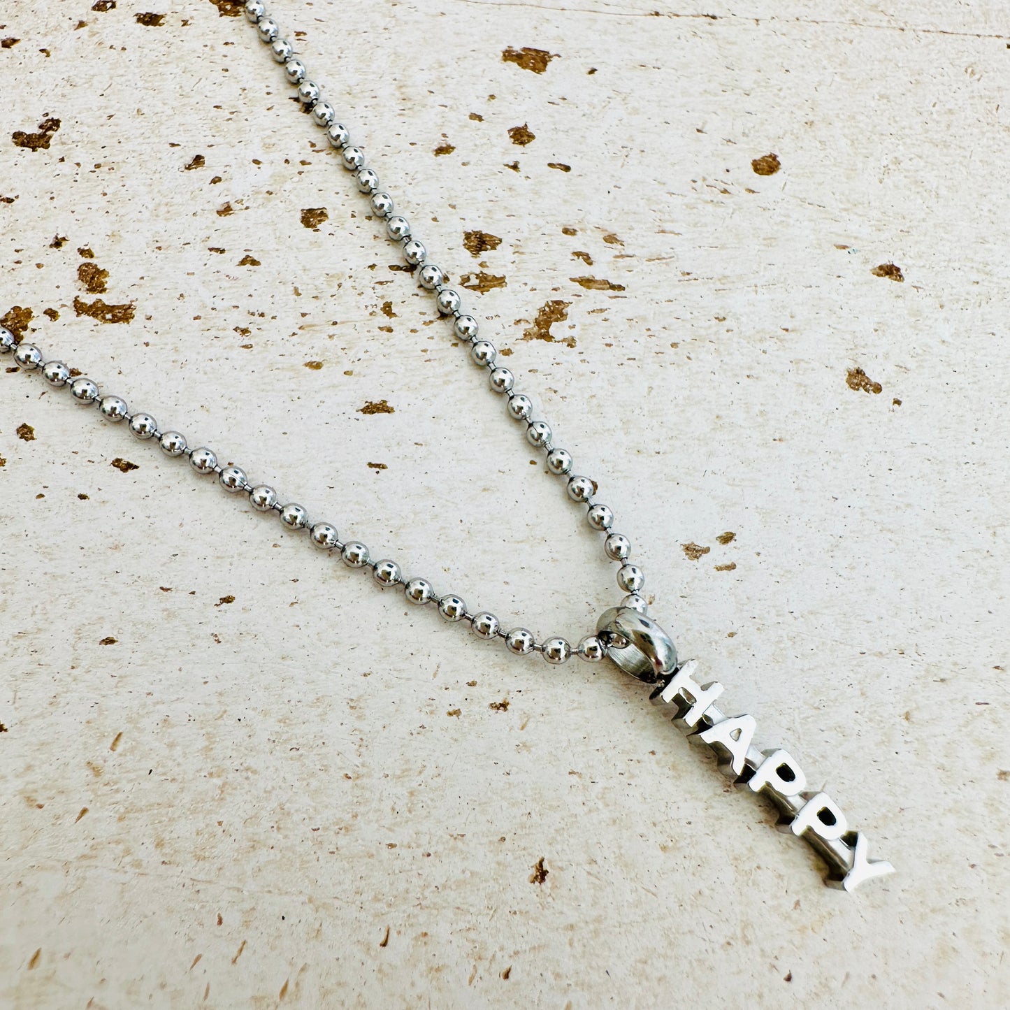 Kugelkette mit HAPPY Anhänger