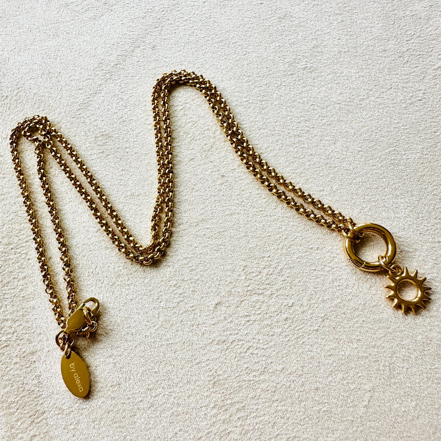Charmkette mit Karabiner mit Sonnen Charm