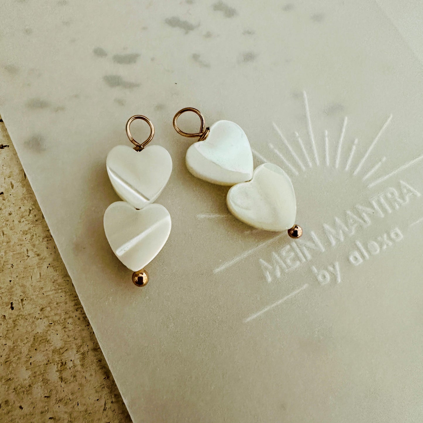 Perlmutt Herzchen Charms