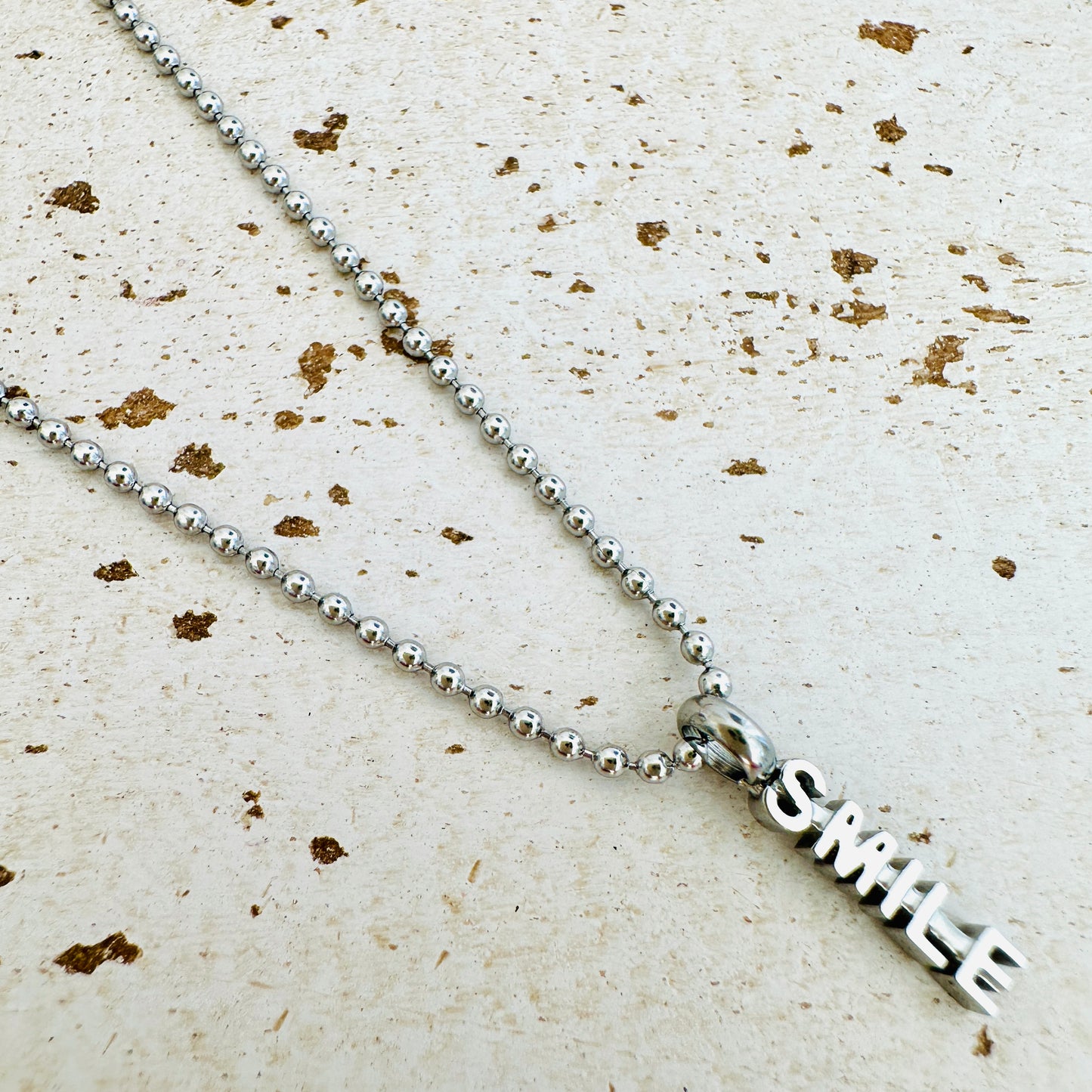 Kugelkette mit SMILE Anhänger