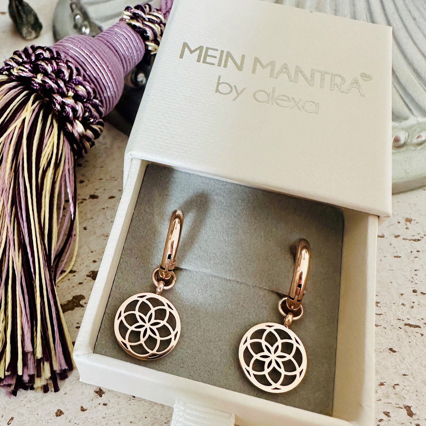 Hoop - Ohrringe mit Seed of Life Charms