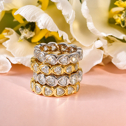 Herz-Eternity-Ring mit CZ Zirkonia
