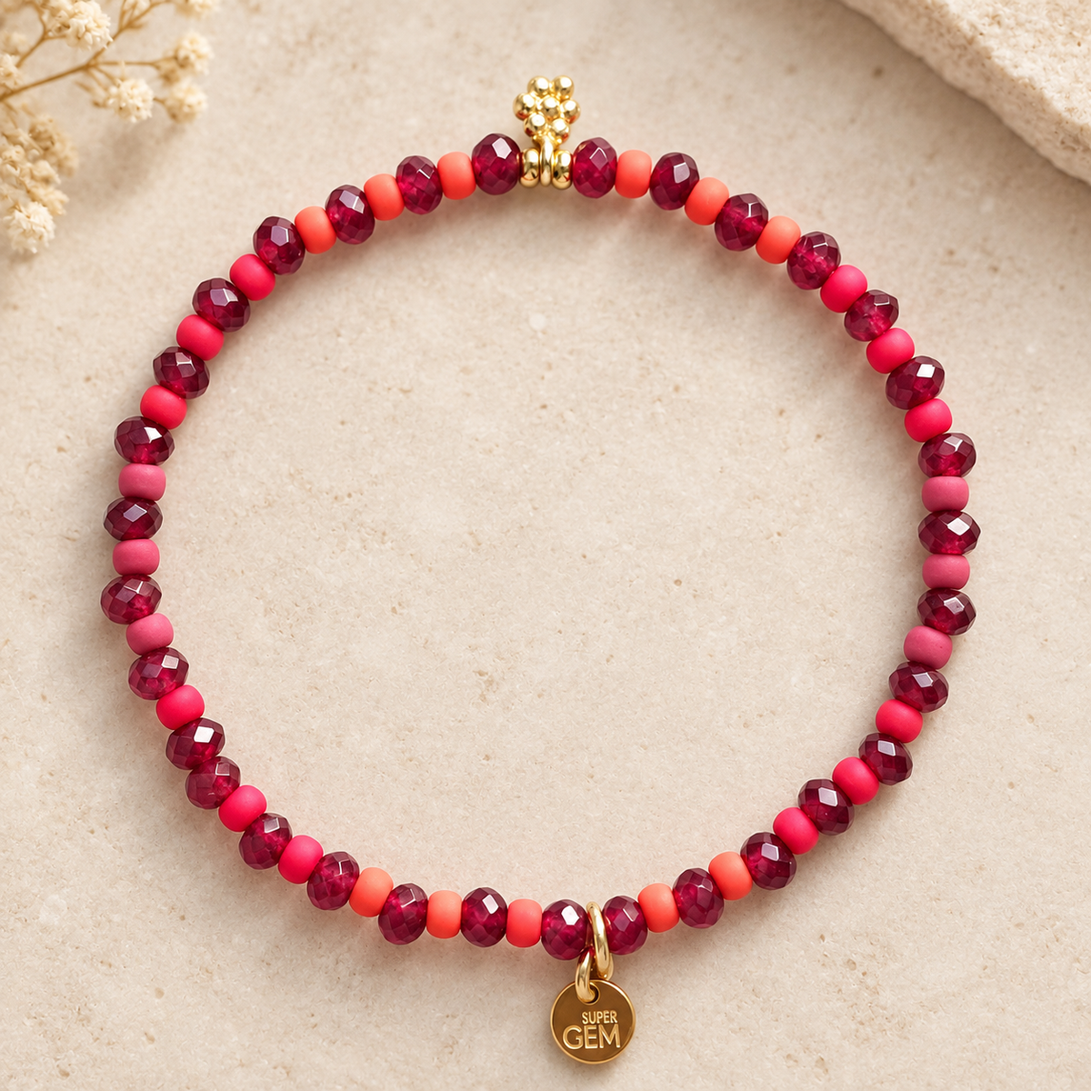 HAPPY GEM GRAPE ARMBAND- ACHAT & GLASPERLEN