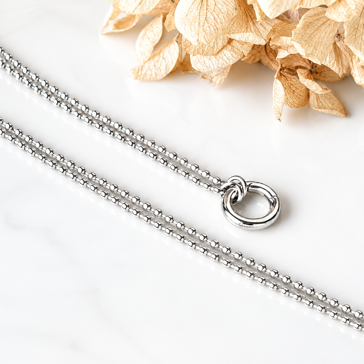 Charmkette mit Karabiner "Diamant Cut"