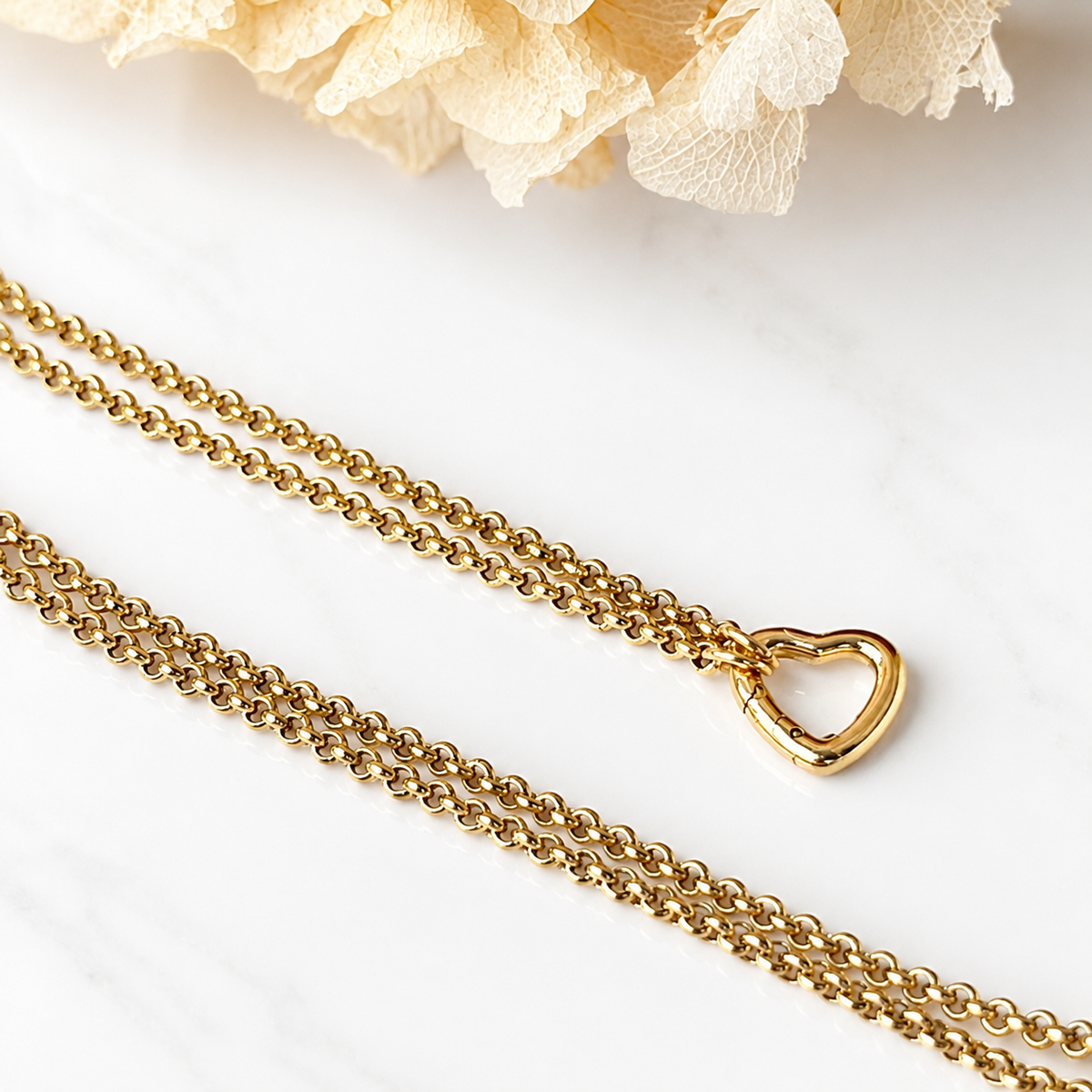 Charmkette mit Karabiner – Edelstahl von meinmantra – Ansicht 1