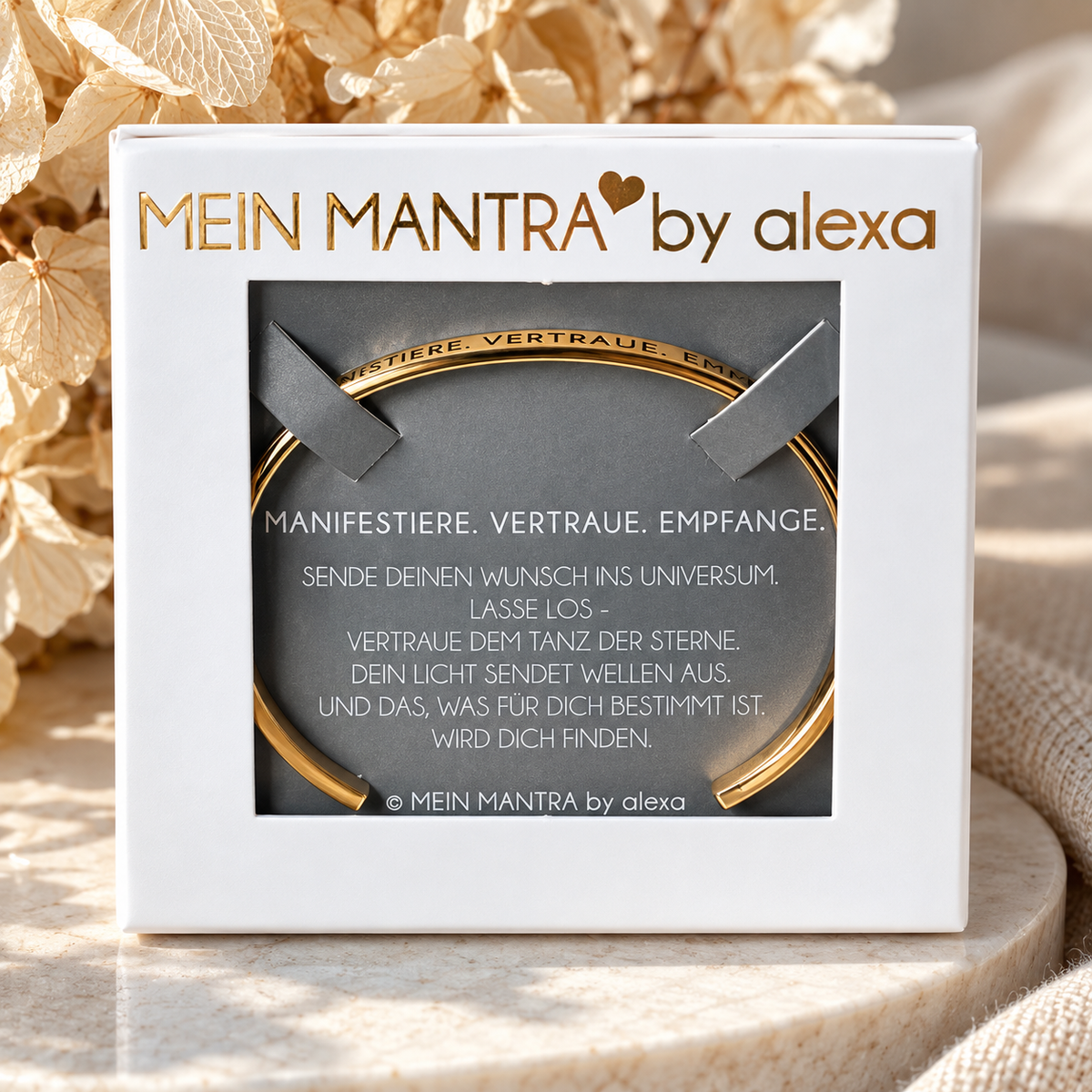 MANTRAARMREIF - MANIFESTIERE. VERTRAUE. EMPFANGE.