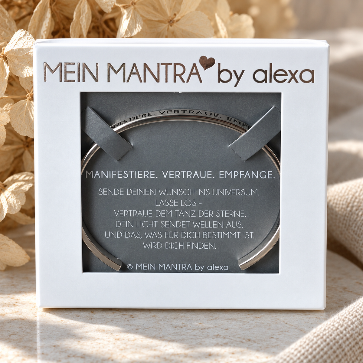 MANTRAARMREIF - MANIFESTIERE. VERTRAUE. EMPFANGE.