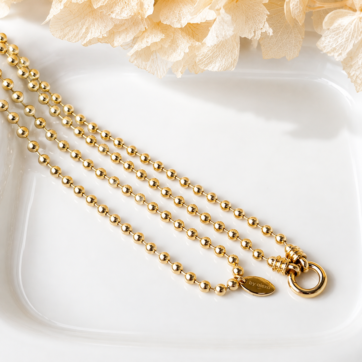 Kugelkette mit Rundkarabiner – Edelstahl von meinmantra – Ansicht 1