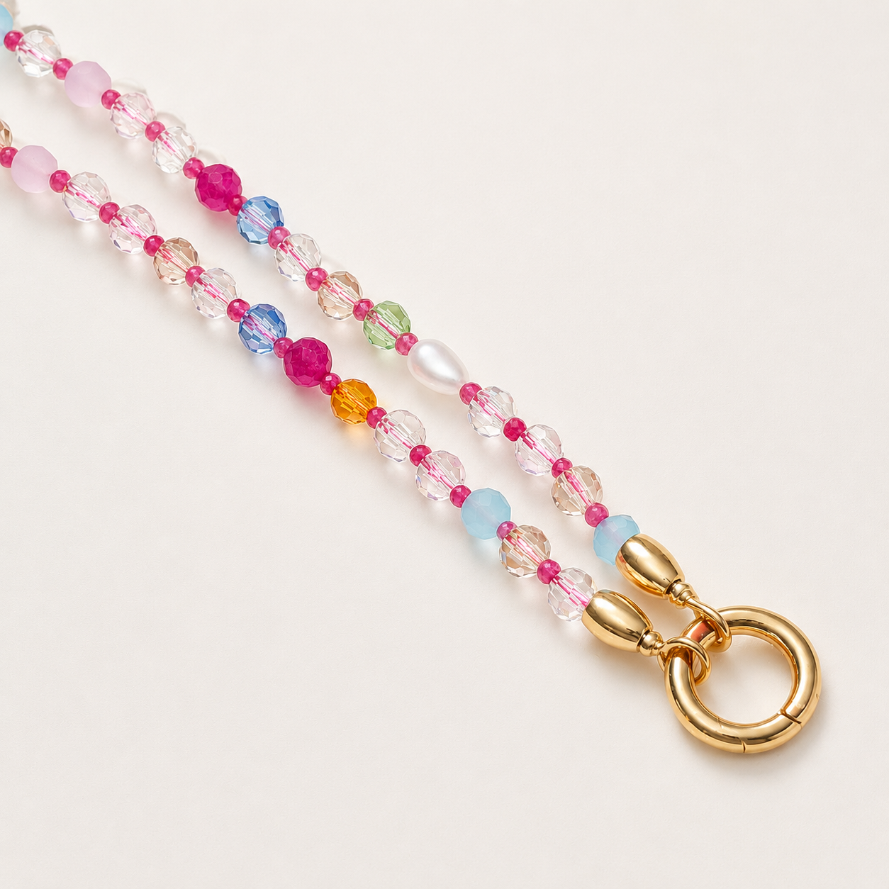 Charmkette mit Karabiner "Glasperlen"