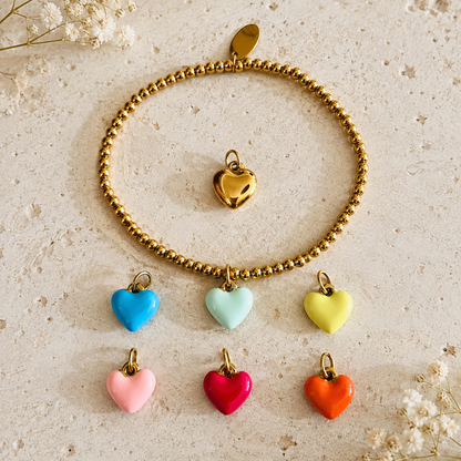 Kugelarmband mit Bubble Herz – Edelstahl von meinmantra – Ansicht 4