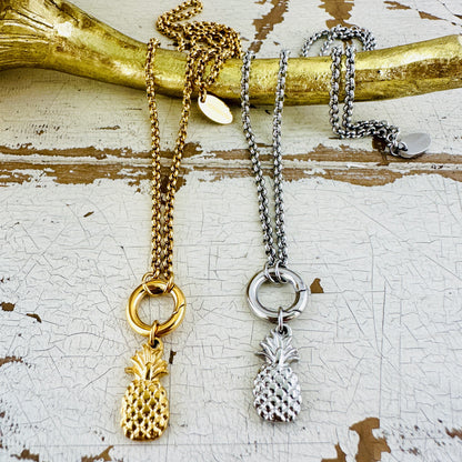 Charmkette mit Karabiner mit Ananas Charm