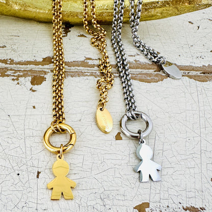 Charmkette mit Karabiner mit Jungen Charm