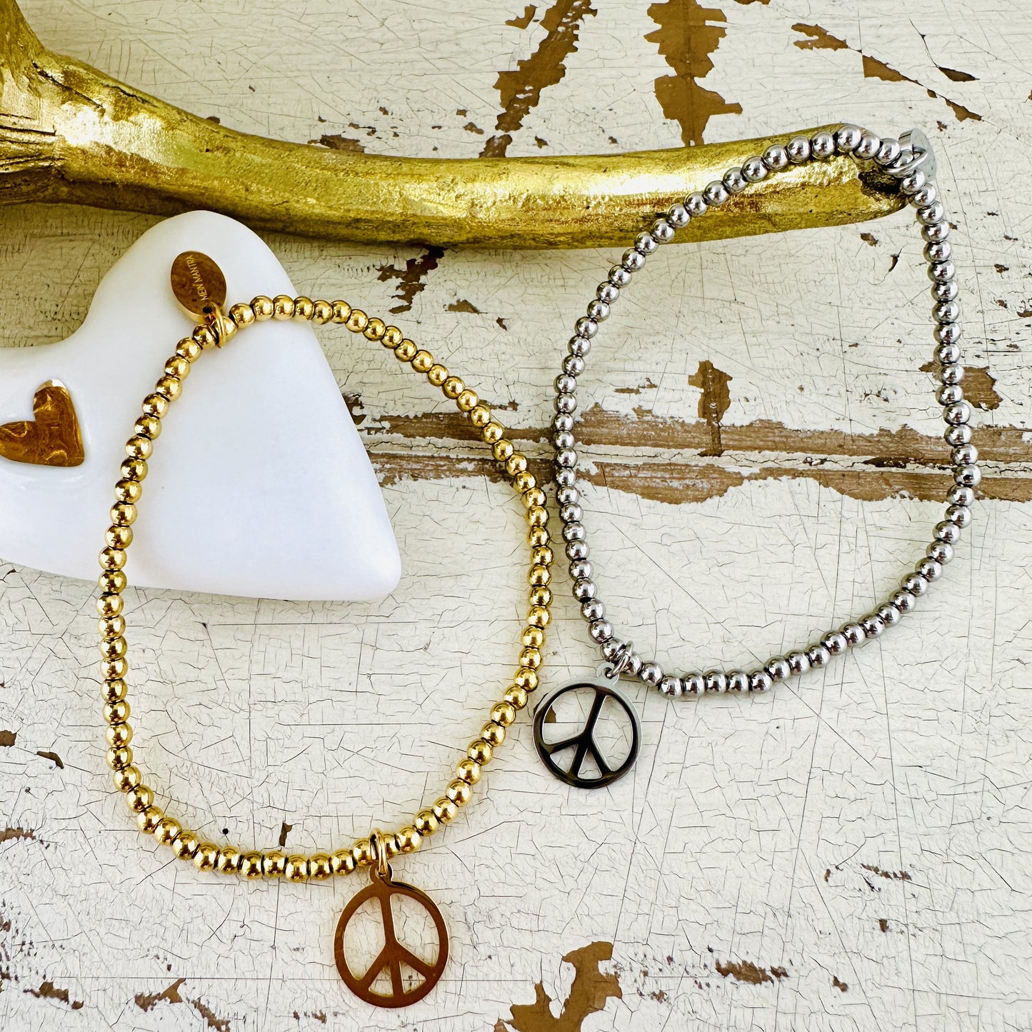 Kugelarmband mit Peace