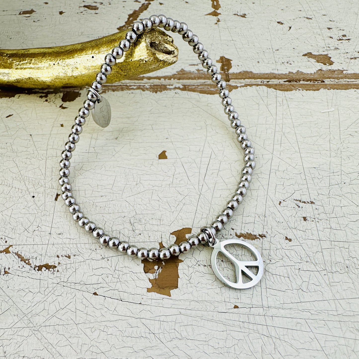 Kugelarmband mit Peace