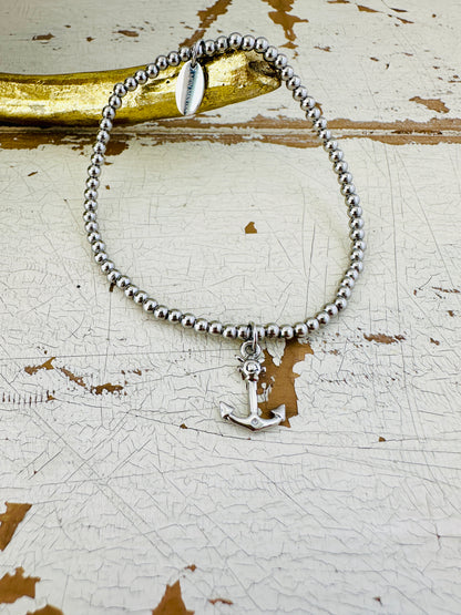 Kugelarmband mit Anker