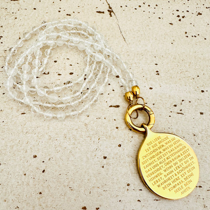 DIE LIEBE IST Anhänger - mit Bergkristall Edelsteinkette