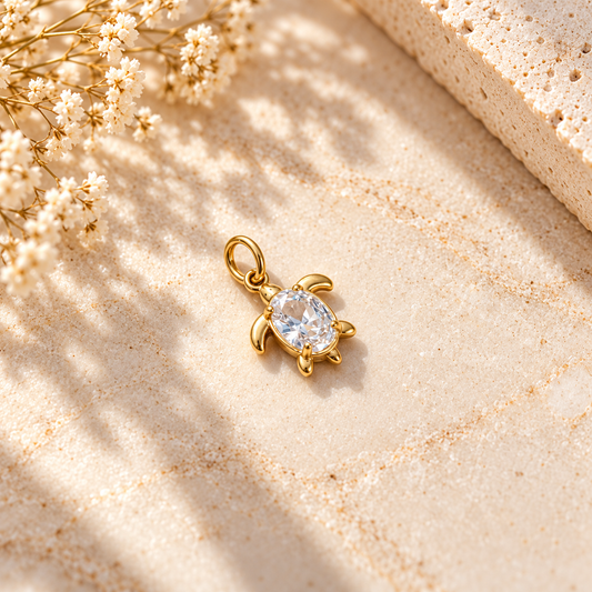 Schildkröte Charm mit CZ Zirkonia