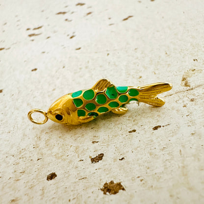 Charmkette mit Karabiner und Koi Glückscharm