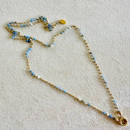 Edelsteinkette Chalcedon Blau
