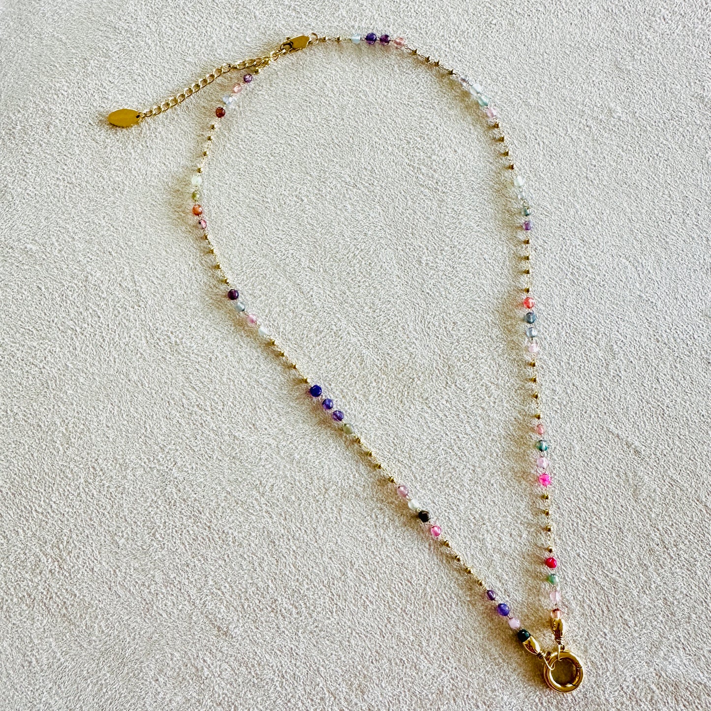 Edelsteinkette Chalcedon Dunkelbunt