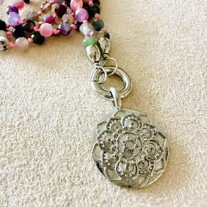 Edelsteinkette Turmalin - Mandala "Ich Liebe"