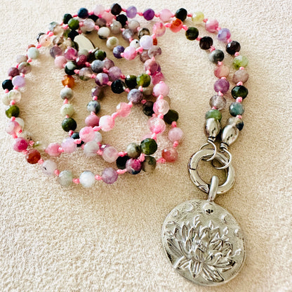 Edelsteinkette Turmalin - Mandala "Ich Vertraue"