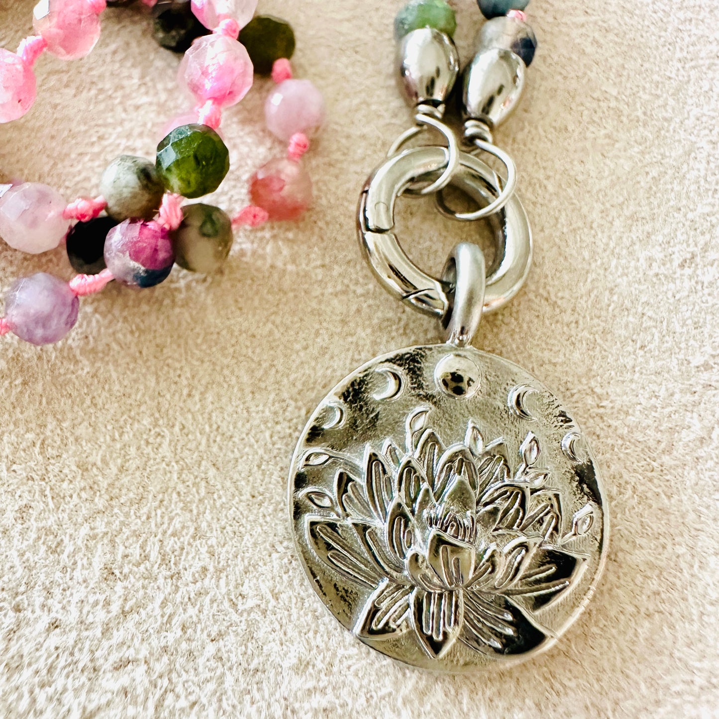 Edelsteinkette Turmalin - Mandala "Ich Vertraue"