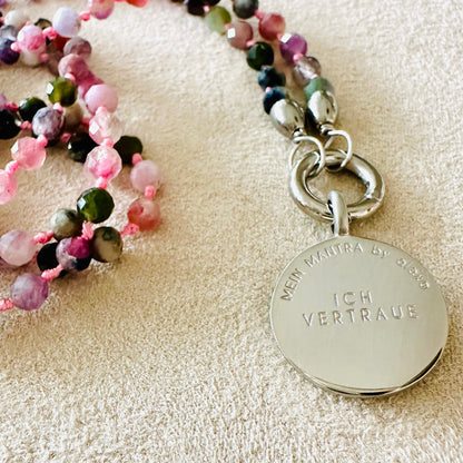 Edelsteinkette Turmalin - Mandala "Ich Vertraue"