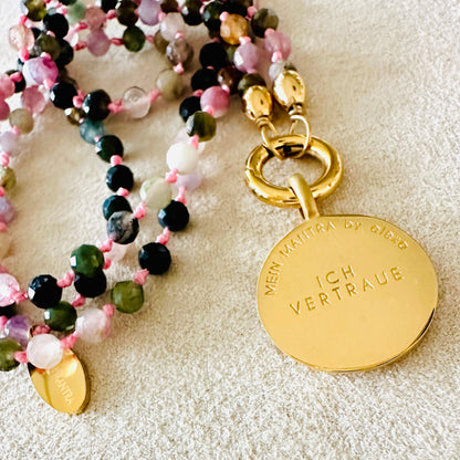 Edelsteinkette Turmalin - Mandala "Ich Vertraue"
