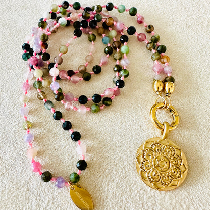 Edelsteinkette Turmalin - Mandala "Ich Liebe"