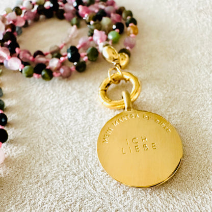 Edelsteinkette Turmalin - Mandala "Ich Liebe"