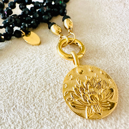 Edelsteinkette Spinell - Mandala "Ich Vertraue"