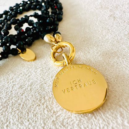 Edelsteinkette Spinell - Mandala "Ich Vertraue"
