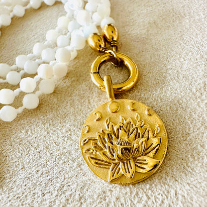 Edelsteinkette Perlmutt - Mandala "Ich Vertraue"