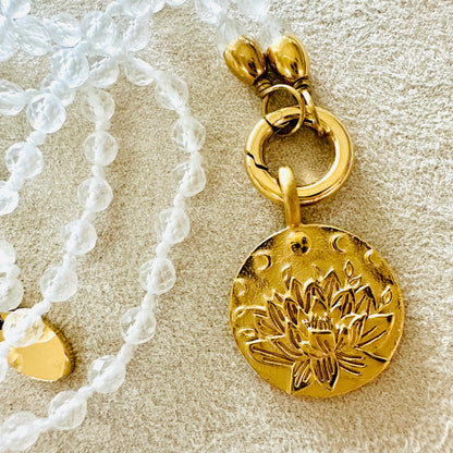 Edelsteinkette Bergkristall - Mandala "Ich Vertraue"