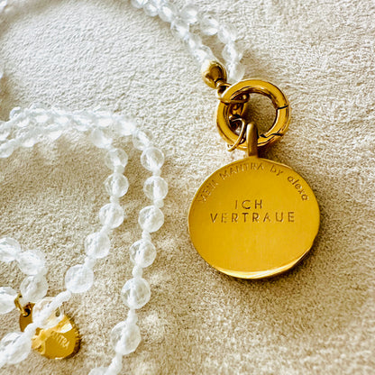 Edelsteinkette Bergkristall - Mandala "Ich Vertraue"