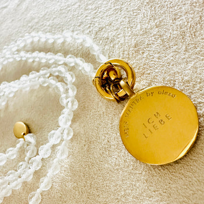 Edelsteinkette Bergkristall - Mandala "Ich Liebe"