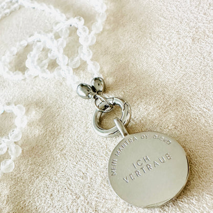 Edelsteinkette Bergkristall - Mandala "Ich Vertraue"