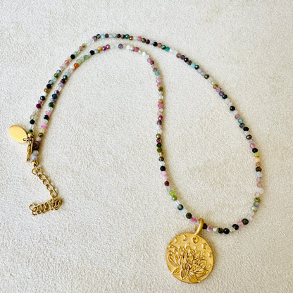 Edelsteinkette bunter Turmalin